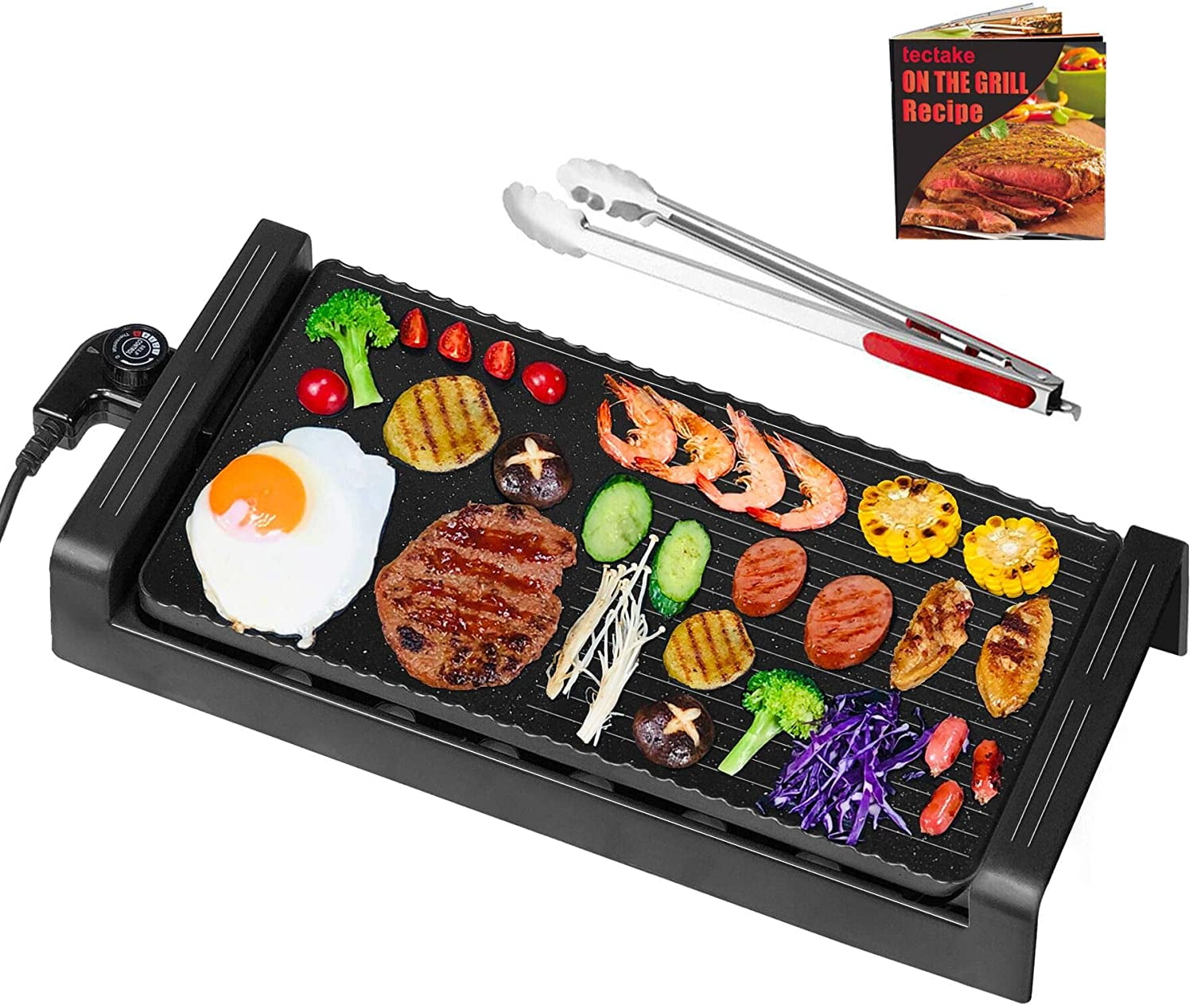 balkon een Autorisatie Tectake Smokeless Grill Indoor-Nonstick indoor barbeque grill griddle Extra  Large,Family-sized Pancake Griddles - Walmart.com