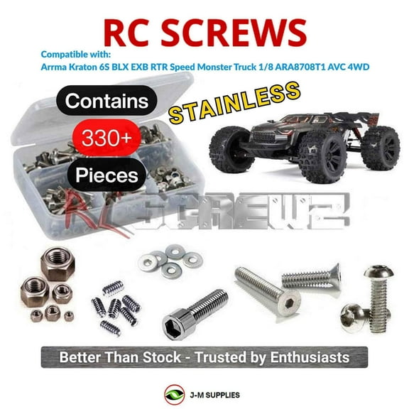 RCScrewZ Stainless Screw Kit ara055 for Arrma Kraton 6s BLX 1/8 EXtreme Bash Speed MT #ARA8708 | SET