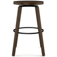 Amisco Ravi 30 In. Swivel Bar Stool Brown Wood / Brown Wood