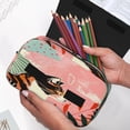 thumbnail image 6 of Kdxio Colorful Cat With Flowers for Double Compartment Pen Case Oxford Organizer with Zipper Pockets for Students Artists, 6 of 7