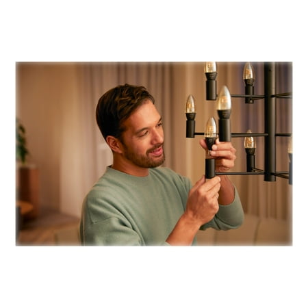 Philips - Hue White Filament E12 Bluetooth Smart LED Bulb - Black