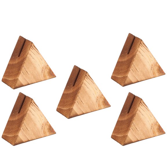 DINHEAROM 5Pcs Postcard Holder Display Stand Beige Wood for Office Use Primitive Design