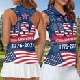 thumbnail image 4 of Jeiento 250th Anniversary Couple Golf Shirt Summer Sleeveless Tennis Tank Tops for Women or Mens Short Sleeve Golf Shirts Couples Matching Outfits, Women's XS, 4 of 7