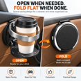 thumbnail image 3 of Foldable Car Cup Holder with Hook Universal Car Door Cup Holder, Back Clip Foldable Cup Holder Portable Space-Saving 2-In-1 Extra Cup Holder for Water Bottles Coffee Cups, 3 of 7