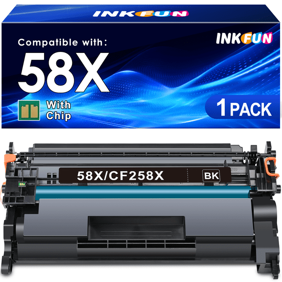 58X 58A Toner Cartridge with Chip Compatible for HP 58X Toner Cartridge for HP CF258X 58A CF258A Toner Use with HP Pro M404n M404dn M404dw MFP M428fdw M428dw (1 Pack, Black)