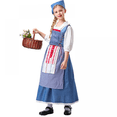 thumbnail image 4 of Disfraz de pionera colonial para niña, con sombrero y delantal, disfraz de doncella de la pradera, princesa, aldea, fiesta de Halloween, 4 of 4