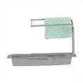 thumbnail image 2 of SUSHANG Kitchen Storage Sink Storage Rack Drain Basket Sink Rag Rack Plastic Shelving Retractable Pot Brush Rag Rack, 2 of 6