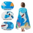 thumbnail image 3 of Toalla infantil Fiwbnasz Shark con capucha, 76 x 127 cm, diseño oceánico, 3 of 9
