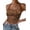 Brown Leopard, variant on Women Halter Top Backless Scroop Neck Slim Stretchy Ribbed Knit Camisole Crop Tops