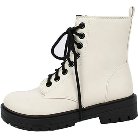 

Soda Women s Combat Lace Up Ankle Boots