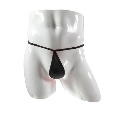 

Men Sexy Underwear Breathable Low Waist See-Through Ice Silk Adjustable Thong
