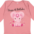thumbnail image 4 of Inktastic Aditi 1st Birthday Elephant Pink Cute Boys or Girls Long Sleeve Baby Bodysuit, 4 of 5