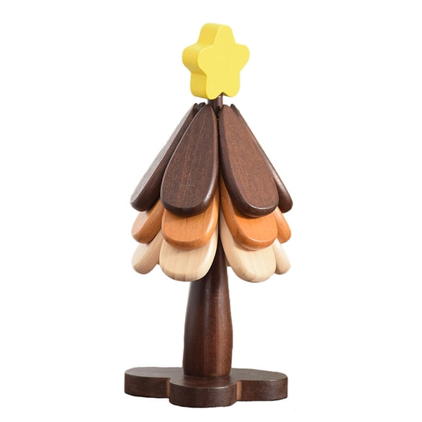 Posavasos de madera Speravity con forma de árbol color Estrella amarilla