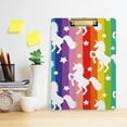thumbnail image 6 of 12.5"x9" Rainbow Stripe Unicorn Star Clipboards, Standard A4 Letter Size Nursing Clipboard with Low Profile Metal Clip Decorative Clip Board for Office Supplies,Gold, 6 of 7