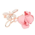 Fabric Rose Brooch Rhinestone Decoration Fashionable Exquisite Women