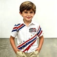 thumbnail image 2 of Sanphen Little Boy Tees 4Th Of July Summer Fashion Independance Day Tshirts 1776-2026 250Th Anniversary Usa Flag Print Short Sleeve Lapel Neck Boys Tshirts,Size 6-7 Years,White, 2 of 4