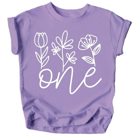

One Floral 1st Birthday Shirt for Baby Girls First Birthday Outfit Purple Shirt 12 Months
