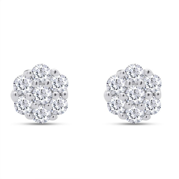 Moissanite VVS Flower Cluster Earrings 925 Silver Stud Earrings