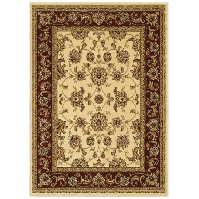 LR Resources GRAC281135IVD7995 7 ft. 9 in. x 9 ft. 5 in. Grace Rectangle Area Rug, Ivory & Red