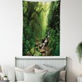 thumbnail image 4 of Rainforest Tapestry, Forest in Nepal Footpath Wildlife Spring Plant and Stones Moisture Water Print, Wall Hanging for Bedroom Living Room Dorm Decor, 60W X 80L Inches, Green Brown, by Ambesonne, 4 of 5
