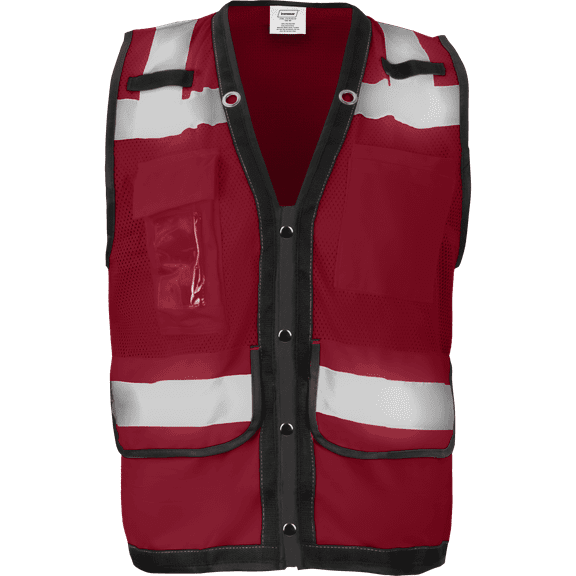 Ironwear 1279 Safety Vest w/ Snap Button Closure, Radio Clips & ID Holder