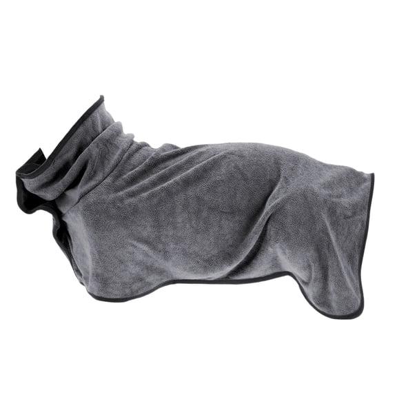 Unique Bargains Dog Bathrobe Soft Pet Towel Absorbent Coat for Cats and Dogs M Gray