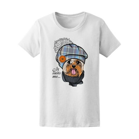 Cute Dressed Dog Drawing Tee Women's -Image by