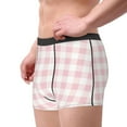 thumbnail image 3 of Kdxio Men's Boxer Briefs with Pink Checkboard Print - Comfortable and Breathable Underwear for Everyday Wear, 3 of 7