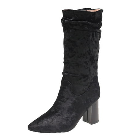 

Inkach European and American High-Heeled Boots Womens Plus Size Ladies Boots