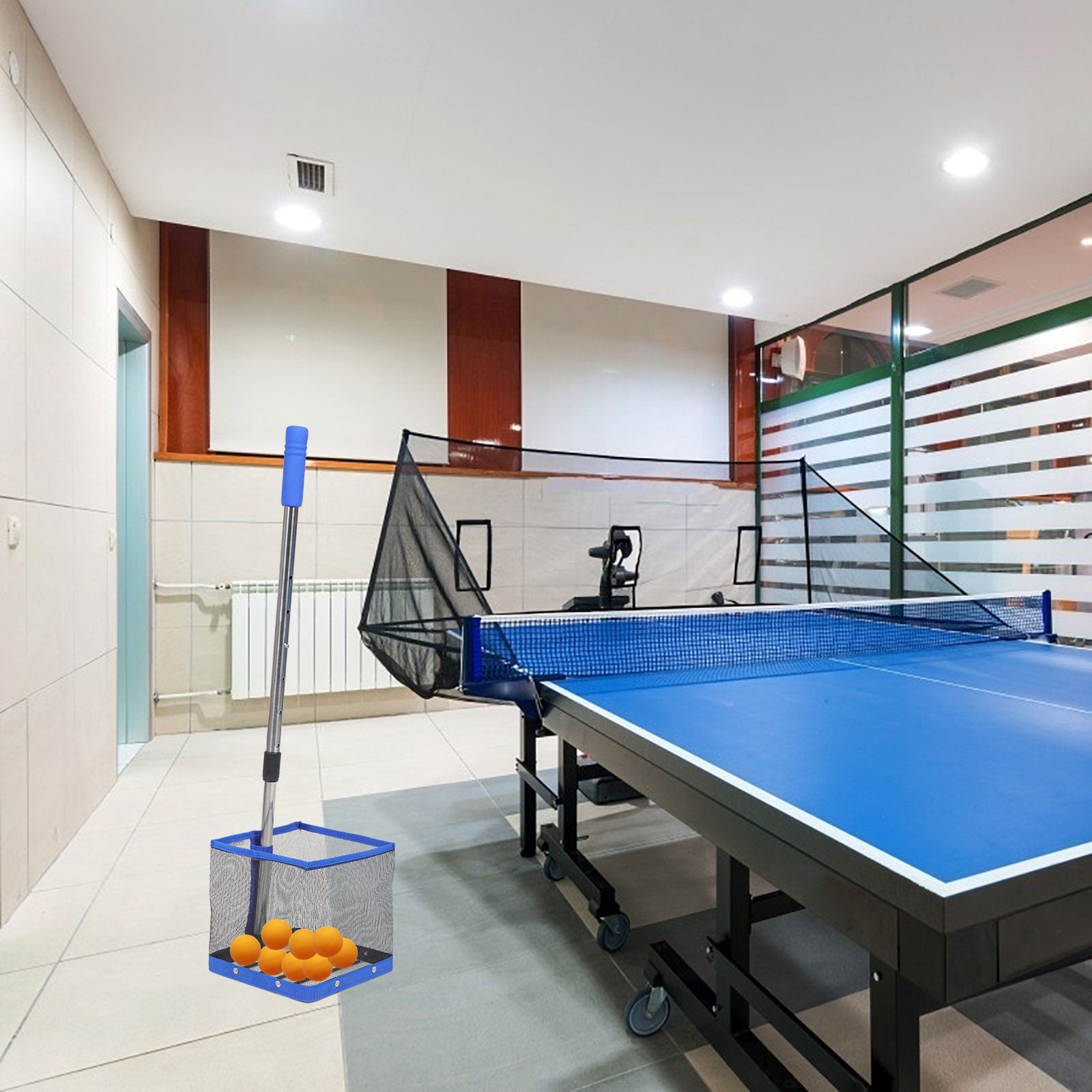 OUNONA  Table Tennis Ball Picker Green Pong Balls Glow The Collector Blue
