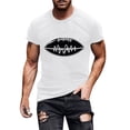 thumbnail image 2 of Gamivast Athletic Shirts for Men Heartbeat Football Graphic Crew Neck Short Sleeve Workout Shirts Gym Shirts Breathable Performance Fabric Workout Wear, 2 of 5