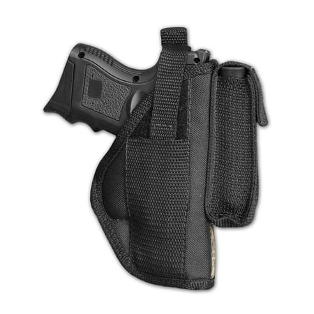 Barsony Right OWB w/ Magazine Pouch Holster Size 18 Bersa CZ Kahr Walther Sig Ruger Compact 9 40 (Best Aftermarket Magazines For Ruger Mini 14)