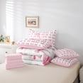 thumbnail image 4 of Erosebridal Kawaii Bowknot Bedding Queen Size,Monogrammed Letter Comforter Sets with Sheets,Inital Alphabet Bedding Sets Queen Size,Lightweight Cartoon Room Decorative,Reversible,7 Pieces, 4 of 5