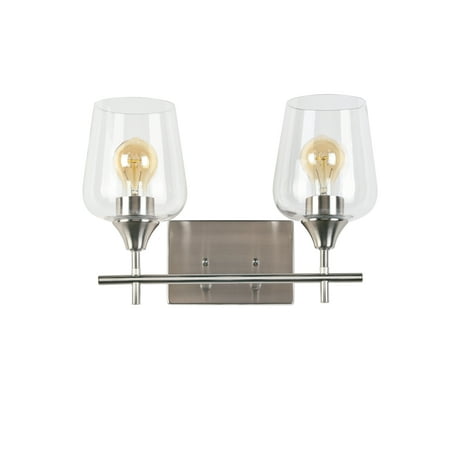 

EANLOLY 2-lights Wall Lights Bathroom Vanity Light with Clear Glass Shade(E26 Base)