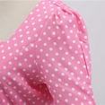 thumbnail image 7 of JINMGG Womens Plus Size $5 Fashion Womens A Line Flare Vintage Dress BowKnot Prom Swing Short Sleeve Polka Dot Printing Party Dress Pink L, 7 of 7