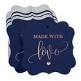 thumbnail image 3 of Inkdotpot Pack Of 50 Made With Love Wedding Paper Tags DIY Craft Bracket Shape Real Rose Gold Foil Hang Tags, 3 of 7