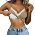 thumbnail image 2 of Yourumao Womens Camisole Tops with Built in Bra V Neck Lace Trim Camis Slim Fit Adjustable Spaghetti Strap Tank Top for Summer Casual Wear, 2 of 7
