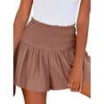 thumbnail image 3 of ZXSXSY Women Smocked Elastic High Waist Flowy Solid Color Shorts, 3 of 7