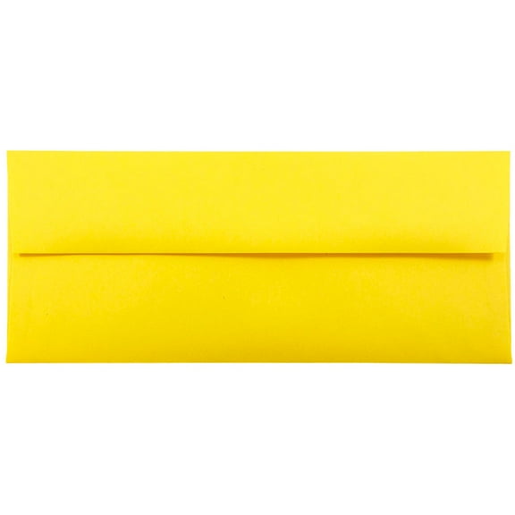 JAM Paper #10 Envelopes, 4 1/8 x 9 1/2, Yellow, 1000/Carton