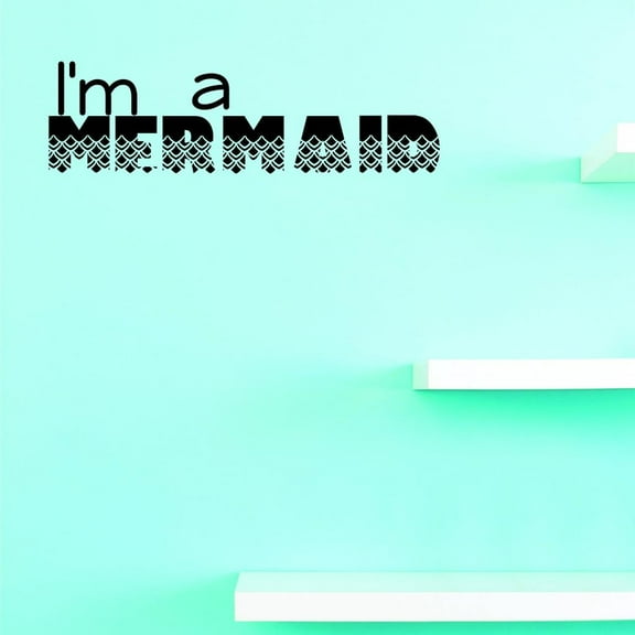 Custom Decals Im A Mermaid Wall Art Size: 8 X 20 Inches Color: Black