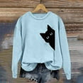 thumbnail image 2 of Bibifish Women Sweatshirts Cat Graphic Print Casual Long Sleeve Crewneck Sweatshirts Fashion Autumn Winter Daily Wear Pullover Tops, 2 of 4