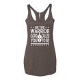 thumbnail image 2 of Wild Bobby Be The Warrior God Called You To Be Inspirational/Christian Women Tri-Blend Racerback Tank Top, Brown, Small, 2 of 5