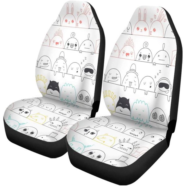 ABPHQTO Juego de 2 fundas de asiento de coche Modern Fantasy Colorful Aquarelle Paper Textured Universal Auto Asientos delanteros Protector para coche, SUV Sedan, Truck