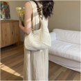 thumbnail image 2 of JKCCZLL Bohemia Summer Crochet Beach Bag Women Underarm Shoulder Bags Cute Crossbody Purse Travel Top-handle Tote Hobo Handbag,Beige White,outdoor, 2 of 7