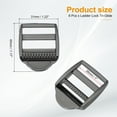 thumbnail image 2 of Uxcell Ladder Lock Buckle Slide Zinc Alloy Adjustable Webbing Strap Release Buckles 1", Black-Gray, 8 Pack, 2 of 6