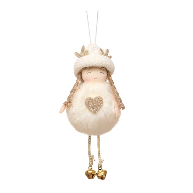 GOOHOCHY 1 UNID Creativo Navidad Peluche Elk Antller Angel Muñeca Muñeca Colgante Decoración Colgante