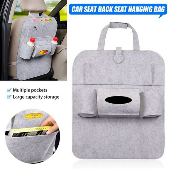 FZFLZDH Backseat Car Organizer Kick Mats back seat storage bag -8 Storage Pockets,Seat Back Protectors with USB/Headphone Slits