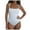 White, variant on QHFBli Women's Sexy Ruched Side One Piece Bathing Suit Scoop Neck Spaghetti Strap Swimsuits