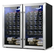 Yeego Wine Cooler Refrigerator, 54 Bottle Small Wine Fridge, Freestanding Wine Cellars Glass Door for Home, Office
