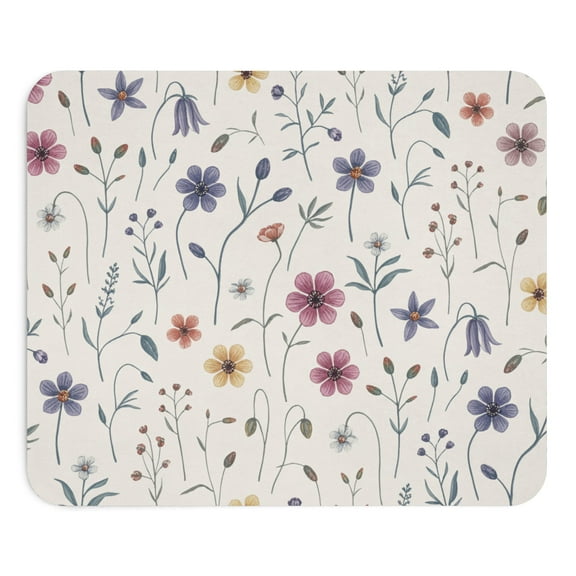 Botanical Flowers Mouse Pad 9.2"x8" – Elegant Floral Pattern, Non-Slip Rubber Base, Nature-Inspired Office Desk Decor